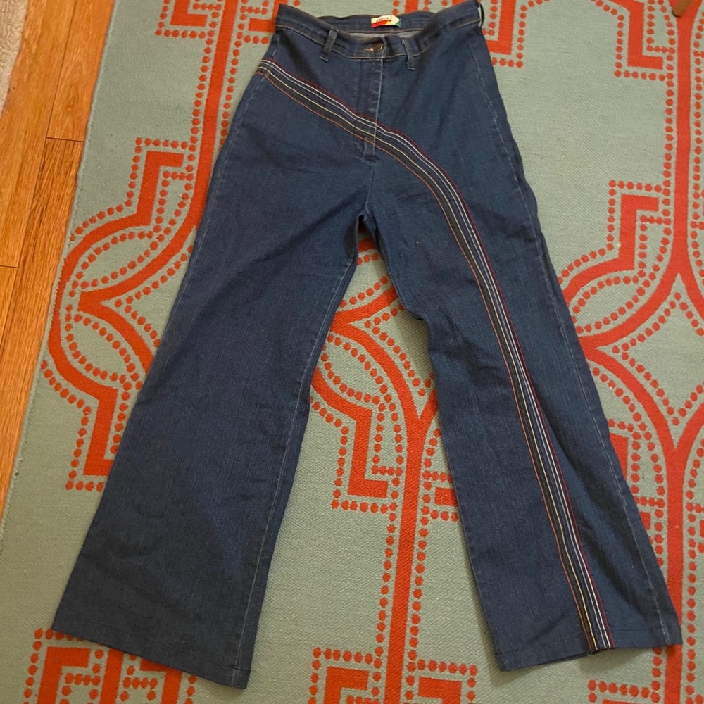 Modcloth Rainbow With Me Wide-leg Jeans (SHORT!)